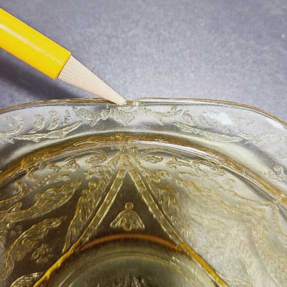 FEDERAL MADRID AMBER YELLOW DEPRESSION GLASS 5" Sauce Bowl Set of 2 - Picture 9 of 10